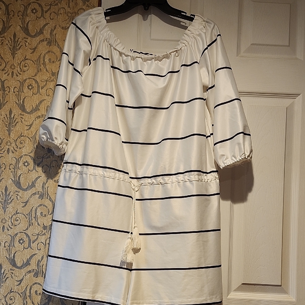 Striped White and Black Romper Shorts